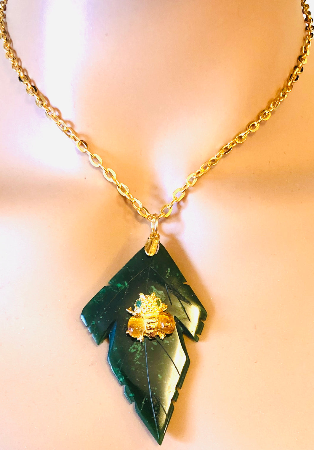 Jade, Citrine and Emerald Necklace