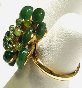 Jade and Peridot Ring
