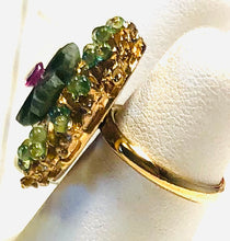 Load image into Gallery viewer, Jade, Peridot and Ruby Ring

