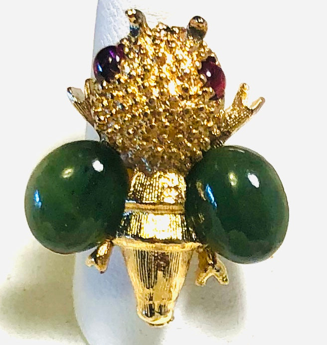 Jade and Garnet Ring