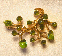 Load image into Gallery viewer, Peridot Tree of Life Brooch
