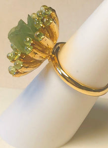Jade and Peridot Ring