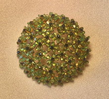 Load image into Gallery viewer, Peridot and Genuine Sapphire Cluster  Brooch
