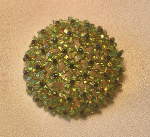 Peridot and Genuine Sapphire Cluster  Brooch