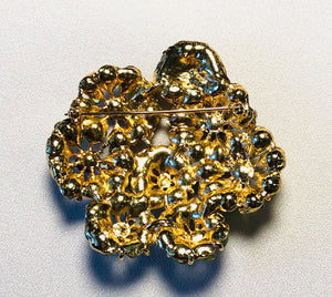 Peridot and Amethyst Cluster Brooch