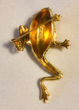 Load image into Gallery viewer, Peridot and Genuine Eyes Toad Brooch
