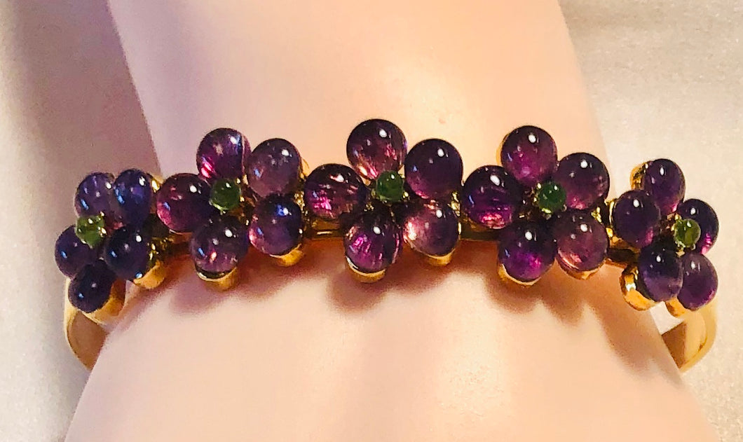 Amethyst and Peridot Cuff Bracelet