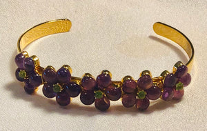 Amethyst and Peridot Cuff Bracelet