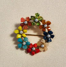 Load image into Gallery viewer, Multi Stone Wreath Brooch
