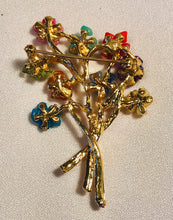 Load image into Gallery viewer, Multi Stone Bouquet Flower Brooch

