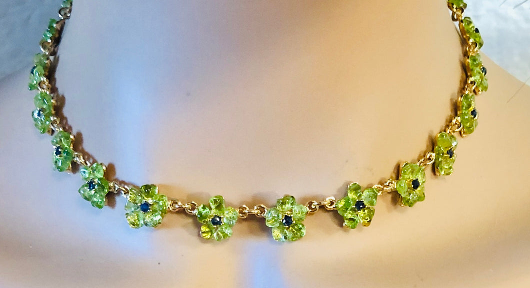Peridot and Sapphire Necklace
