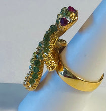 Load image into Gallery viewer, Peridot and Genuine Ruby Ring
