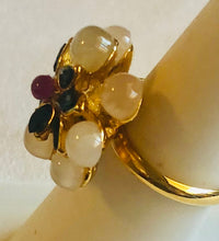 Load image into Gallery viewer, Moonstone, Sapphire and Ruby Ring
