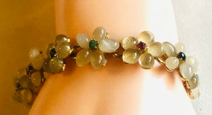 Moonstone, Ruby, Emerald and Sapphire Bracelet