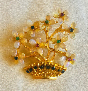Opal, Emerald, Sapphire and Ruby Brooch
