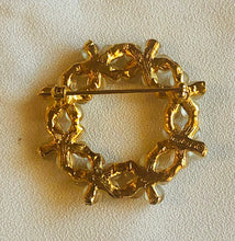 Load image into Gallery viewer, Genuine Moonstone and Sapphire Wreath Brooch
