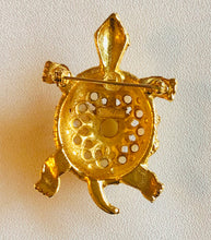 Load image into Gallery viewer, Genuine Opal and Genuine Ruby Turtle Brooch
