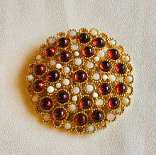 Load image into Gallery viewer, Genuine Opal and Garnet Cluster Brooch
