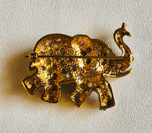 Load image into Gallery viewer, Genuine Opal and Ruby Elephant Brooch
