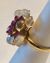 Load image into Gallery viewer, Moonstone and Genuine Ruby Ring
