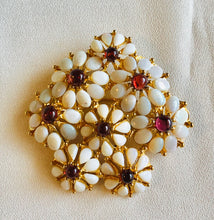 Load image into Gallery viewer, Genuine Opal and Garnet Cluster Brooch
