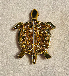 Genuine Ruby and Sapphire Turtle Brooch