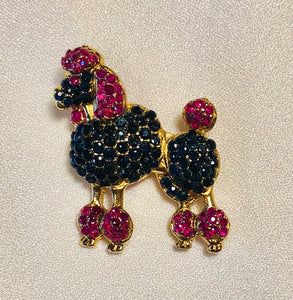 Genuine Ruby and Sapphire Poodle Brooch
