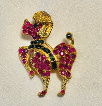 Load image into Gallery viewer, Genuine Ruby and Sapphire Dog Brooch
