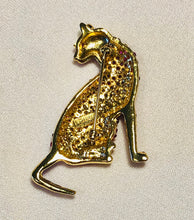 Load image into Gallery viewer, Genuine Ruby and Sapphire Panther Brooch
