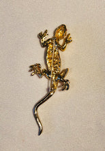 Load image into Gallery viewer, Genuine Ruby and Sapphire Lizard Brooch

