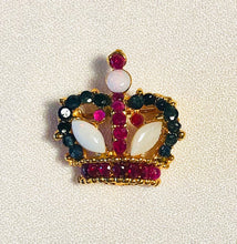 Load image into Gallery viewer, Genuine Ruby, Sapphire and Opal Crown Brooch

