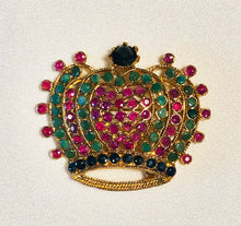 Load image into Gallery viewer, Genuine Sapphire, Emerald and Ruby Brooch
