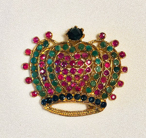 Genuine Sapphire, Emerald and Ruby Brooch