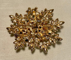 Peridot and Multi-stone Flower Brooch