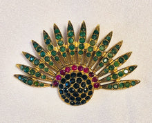 Load image into Gallery viewer, Genuine Emerald, Sapphire and Ruby Brooch
