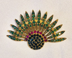 Genuine Emerald, Sapphire and Ruby Brooch