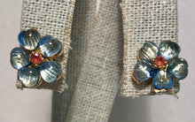 Load image into Gallery viewer, Blue Topaz and Garnet Earrings
