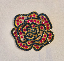 Load image into Gallery viewer, Genuine Sapphire and Ruby Flower Brooch
