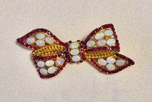 Load image into Gallery viewer, Genuine Ruby and Opal Bow Brooch
