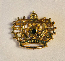 Load image into Gallery viewer, Genuine Ruby, Emerald, Sapphire and Opal Crown Brooch
