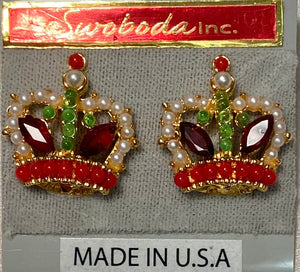 Crown Multi-Stone Earrings