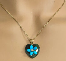 Load image into Gallery viewer, Turquoise and Jade Heart Pendant
