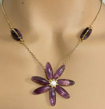 Load image into Gallery viewer, Amethyst and Pearl Pendant
