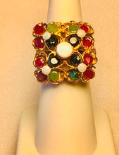 Load image into Gallery viewer, Genuine Ruby, Emerald, Sapphire and Opal Ring
