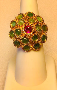 Genuine Emerald and Ruby Ring