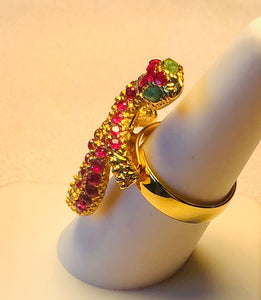 Genuine Ruby and Emerald Ring