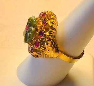 Genuine Ruby and Jade Ring