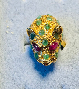 Genuine Emerald and Ruby Ring