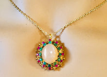 Load image into Gallery viewer, Genuine Ruby, Emerald and Moonstone Necklace
