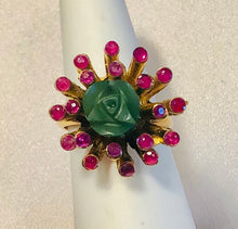 Load image into Gallery viewer, Genuine Ruby and Jade Ring
